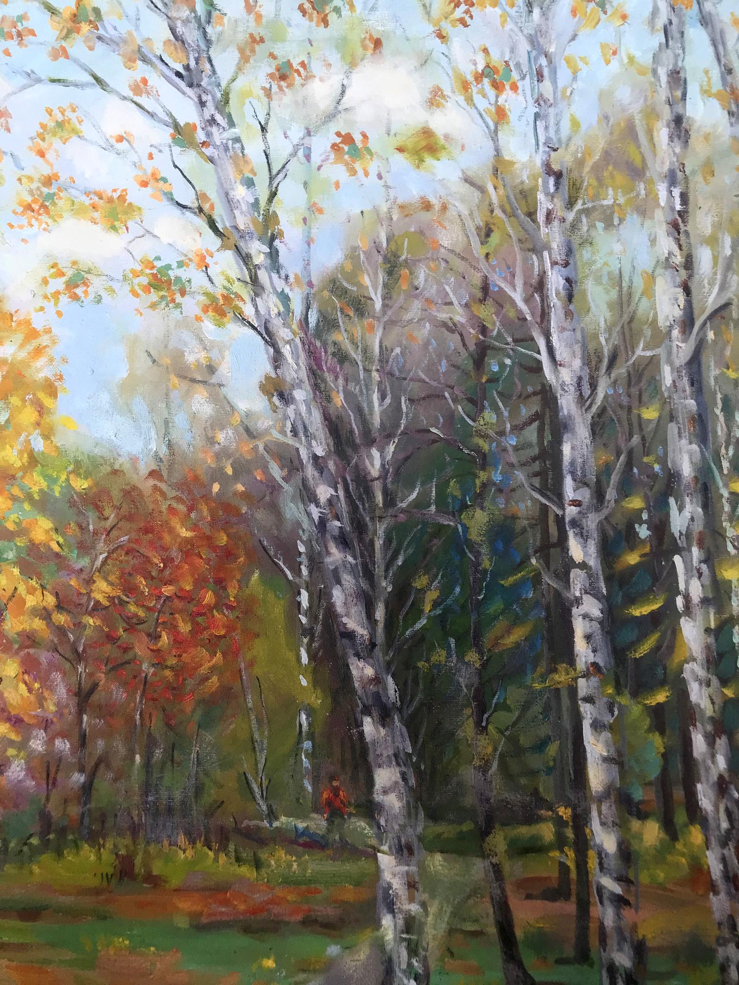 Impressionistic oil painting Journey through the autumn forest by Shapoval Ivan Leontyevich