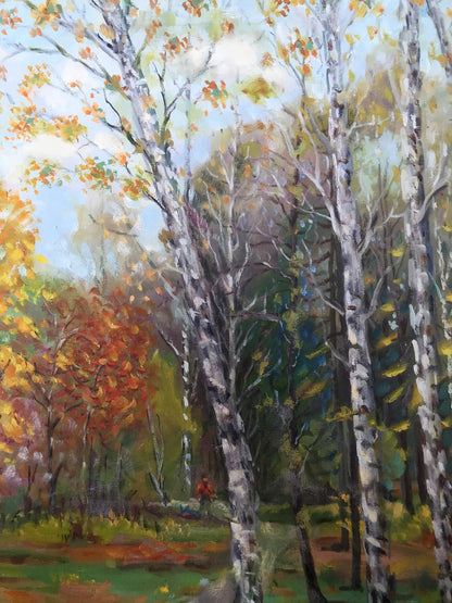 Impressionistic oil painting Journey through the autumn forest by Shapoval Ivan Leontyevich