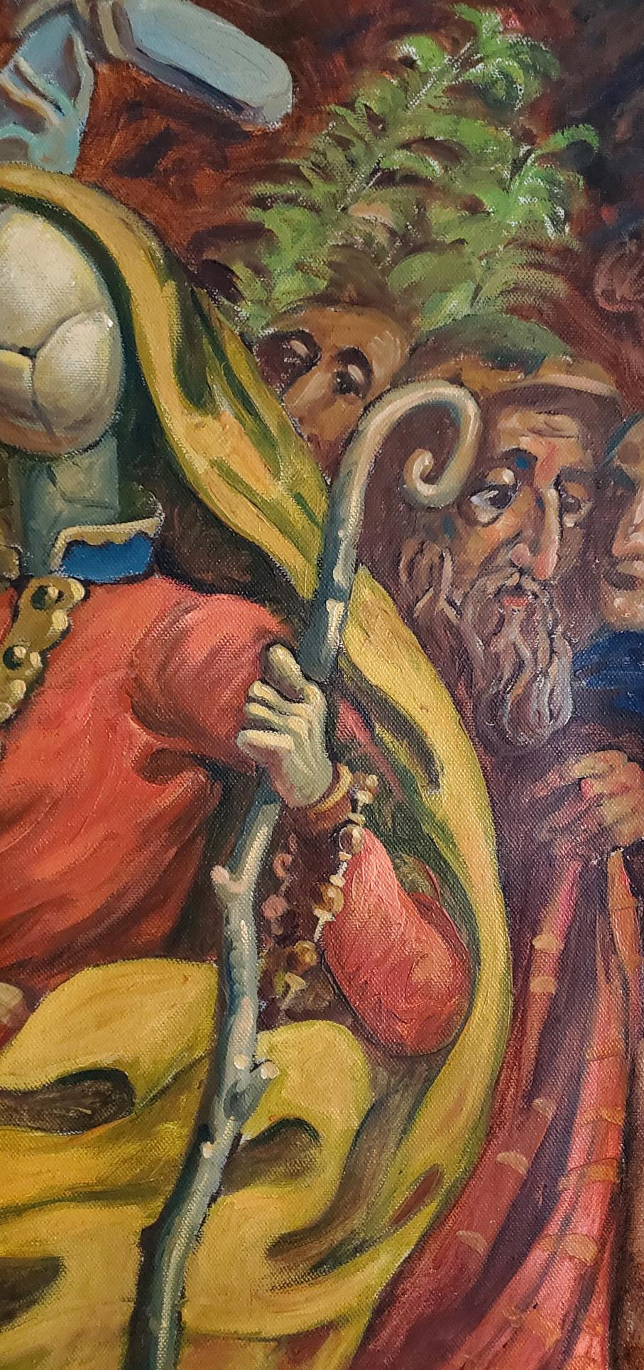 Oil painting of Christ entering Jerusalem by Litvinov Daniil Olegovich