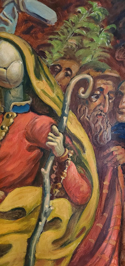 Oil painting of Christ entering Jerusalem by Litvinov Daniil Olegovich