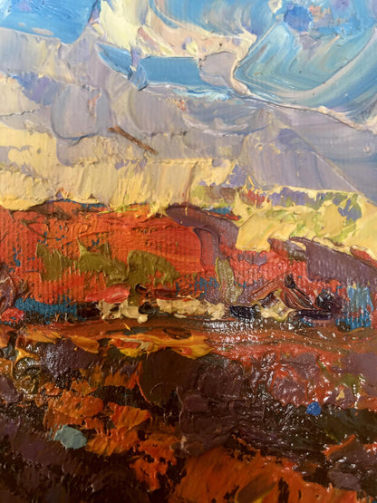 Oil Painting Nature Landscape Village landscape Art 