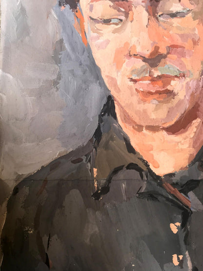Textured impressionistic oil portrait of Alexander Arkadievich Litvinov