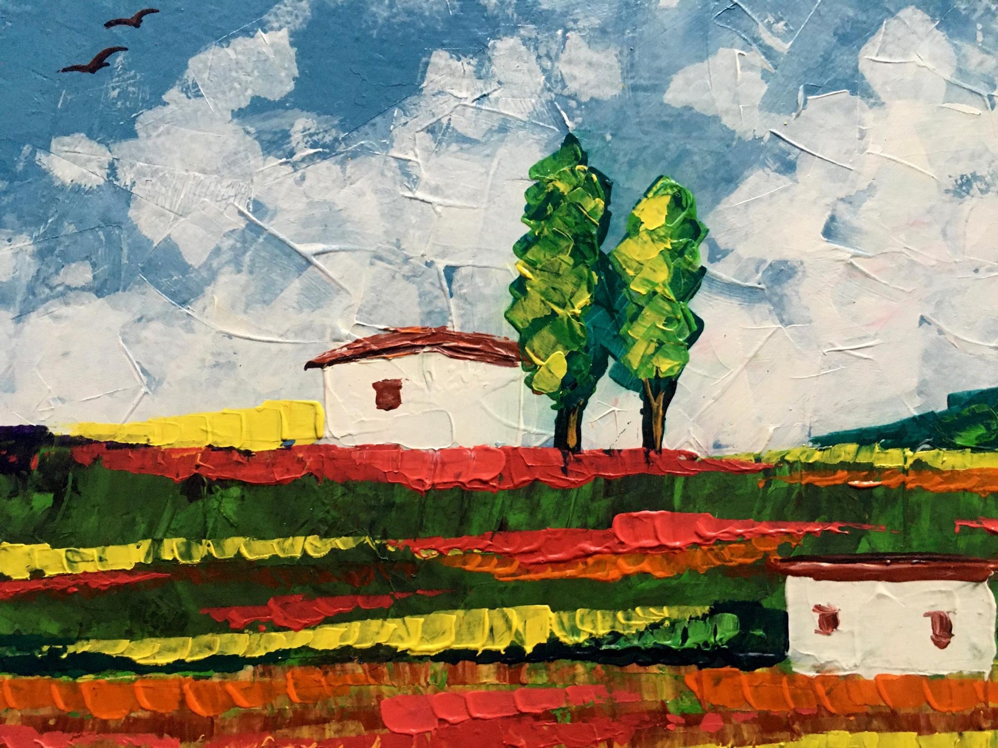 Oil painting Somewhere in the field by Zadorozhnya V. V. rural landscape