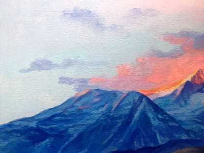 Oil painting Sunset behind the mountains by Serdyuk Boris Petrovich