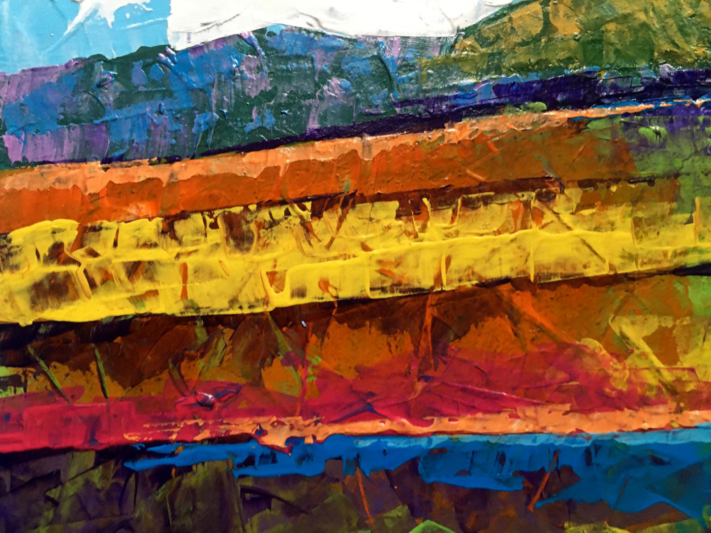Vibrant abstract oil painting Autumn has come by Zadorozhnya V. V. in rainbow hues