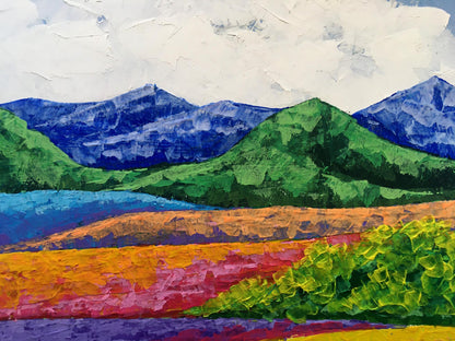 Vibrant impressionist oil painting Fresh air in the mountains by Zadorozhnya V. V
