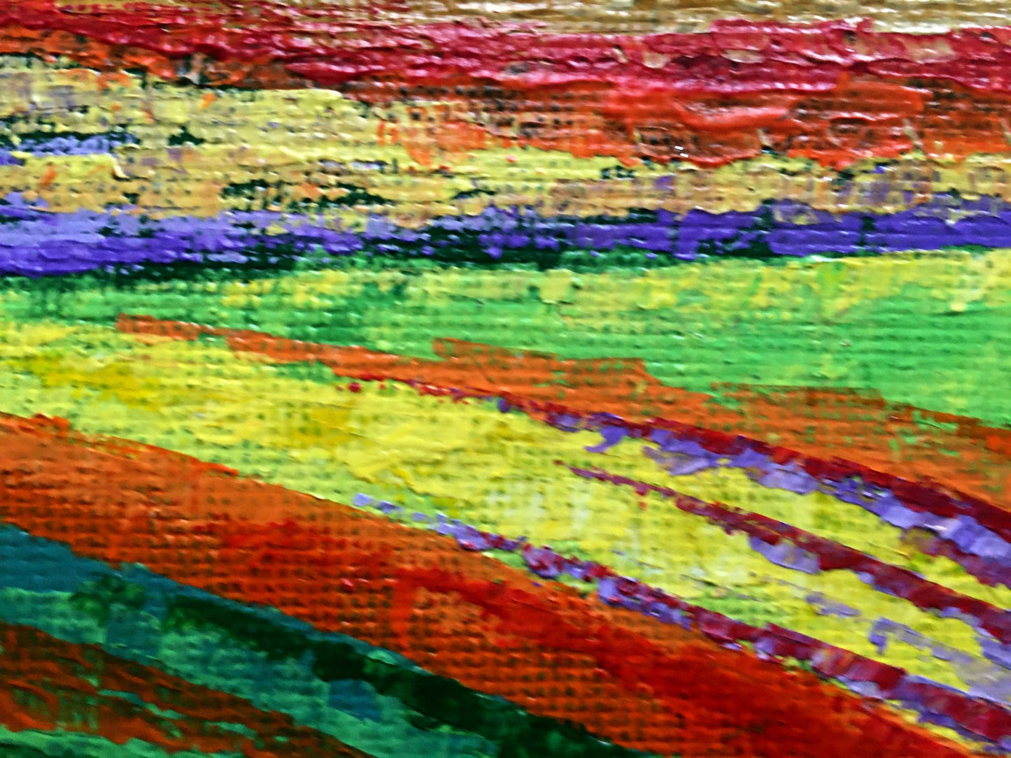 Oil painting After the Rain V. Zadorozhnya with vibrant colorful stripes