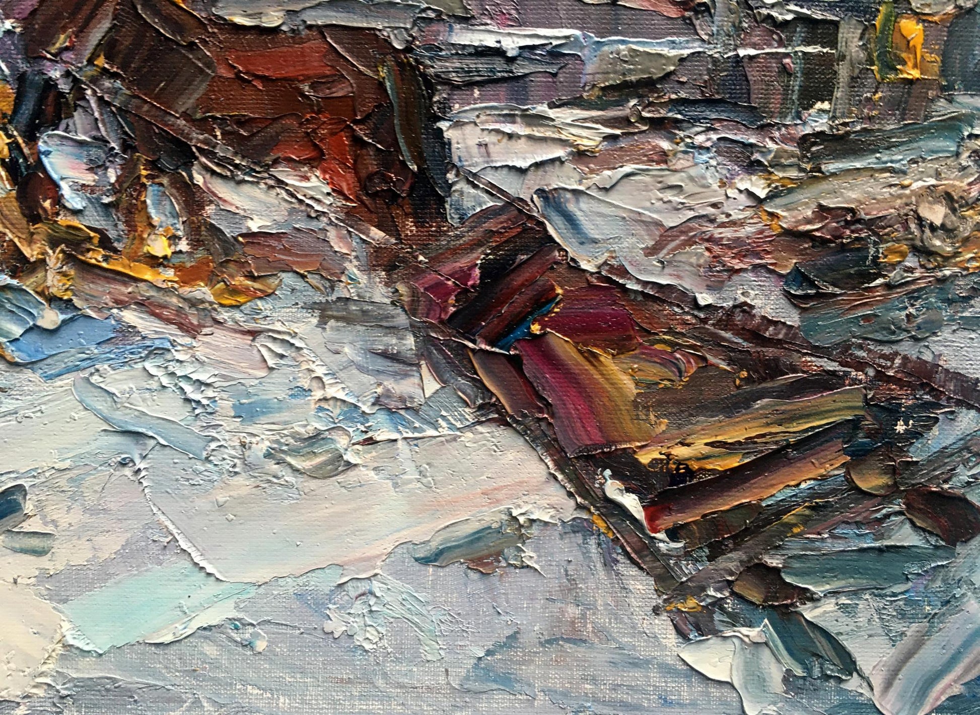 Oil painting Village Nature Landscape 
