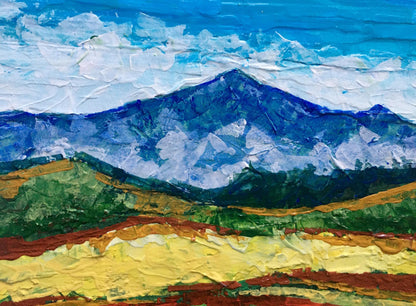 Oil painting Mountain view V. Zadorozhnya textured impressionistic peaks