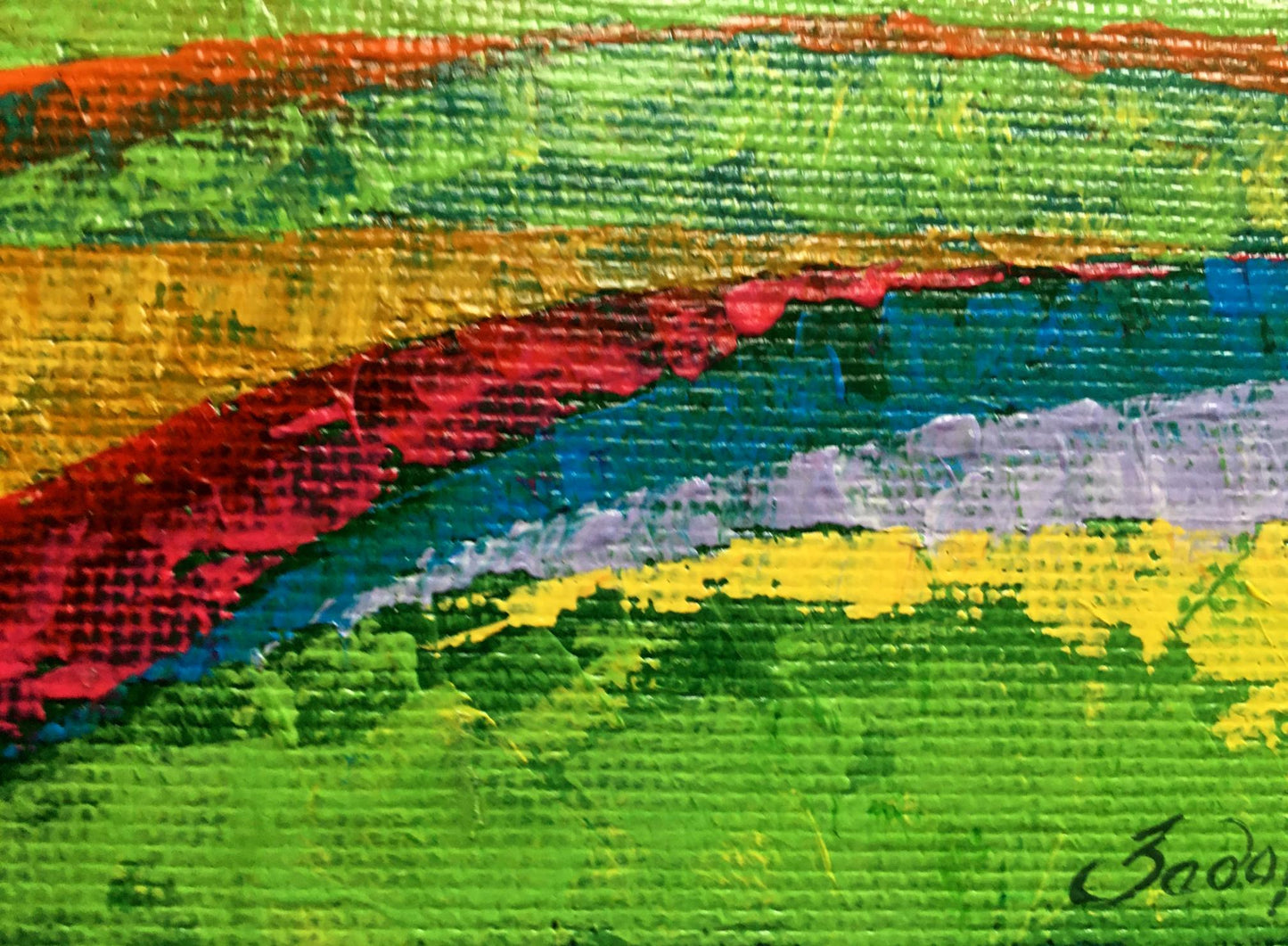 Vibrant Autumn Morning oil painting by V. Zadorozhnya with bold colorful brushstrokes