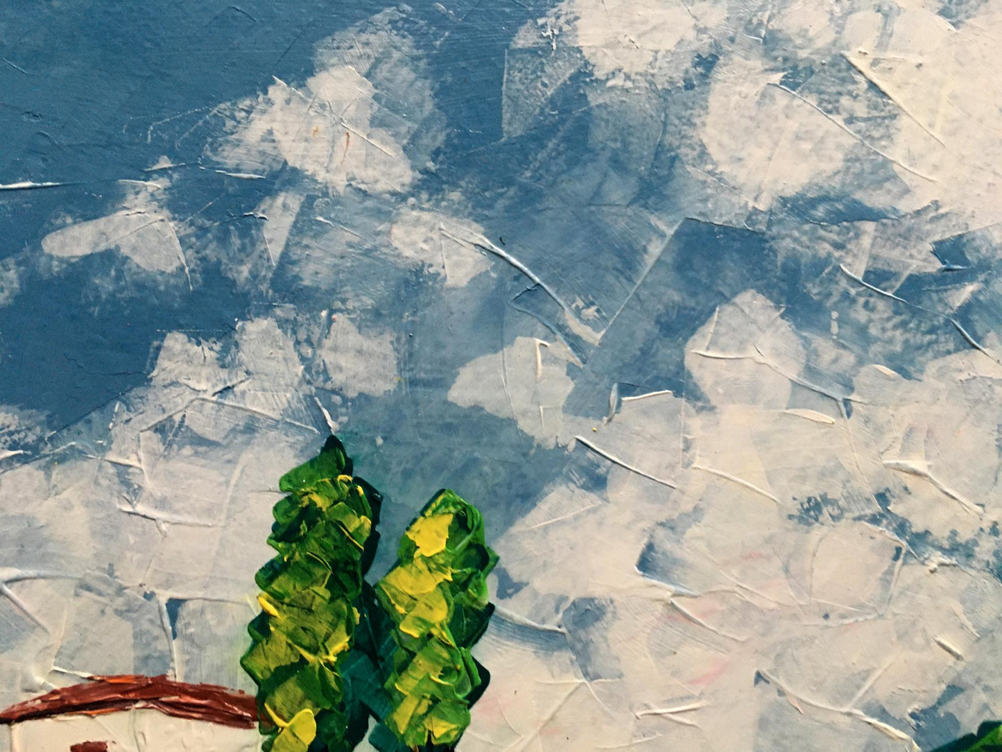 Oil painting Somewhere in the field by Zadorozhnya V. V. with green impasto trees