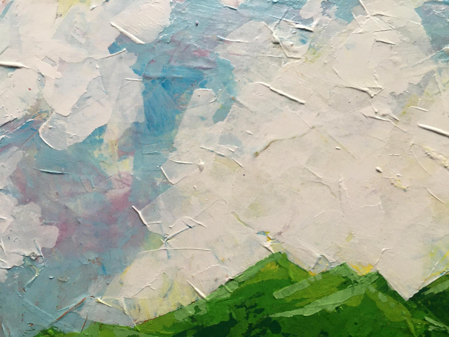 Textured impasto oil painting Summer in the Carpathians by Zadorozhnya V. V