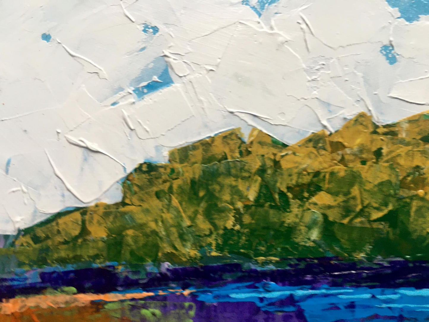 Oil painting Autumn has come by Zadorozhnya V. V. with impasto hills and sky
