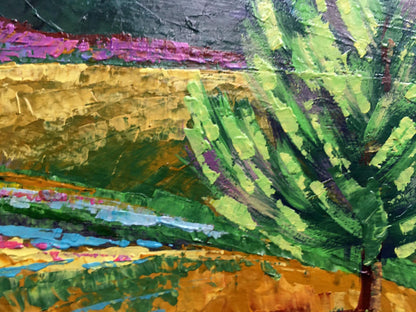 Vibrant impressionist oil painting Blooming tree by Zadorozhnya V. V