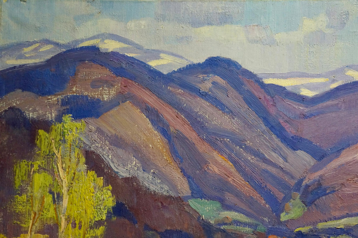 Oil painting of layered mountains by Gabda Vasily Georgievich