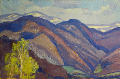 Oil painting of layered mountains by Gabda Vasily Georgievich