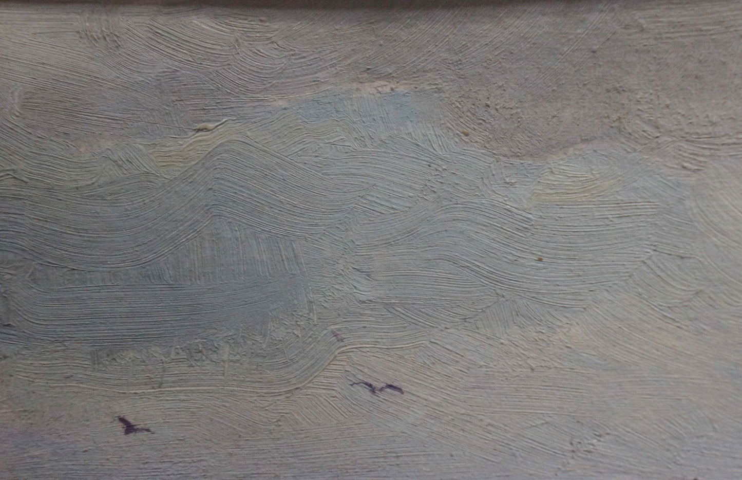 Oil painting Marine sketch by Knishevsky Vladimir Leonidovich: textured gray canvas with bird silhouettes