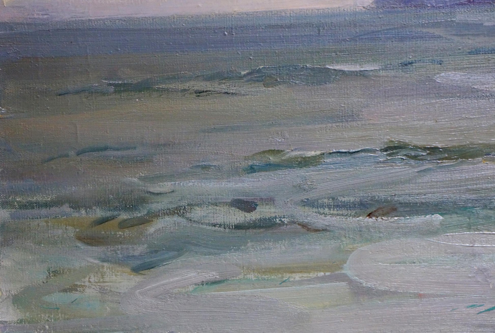 Textured oil painting of serene ocean by Storm Strelov Arkady Efimovich