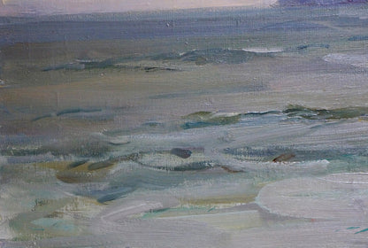 Textured oil painting of serene ocean by Storm Strelov Arkady Efimovich