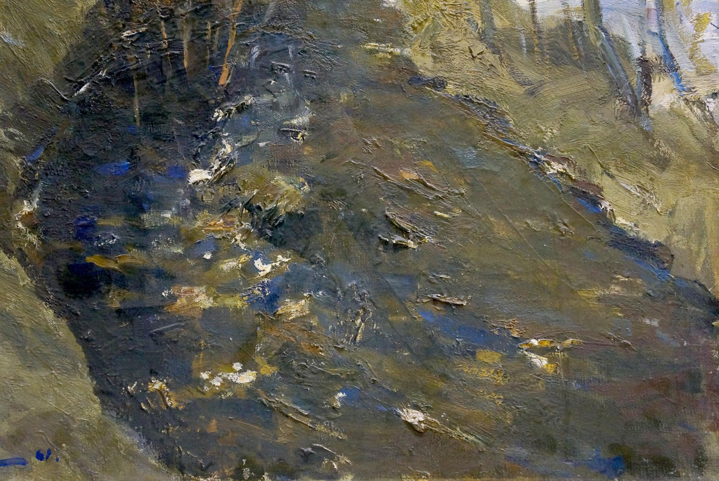Oil painting The arrival of winter by Gavrilov V. N., textured forest floor