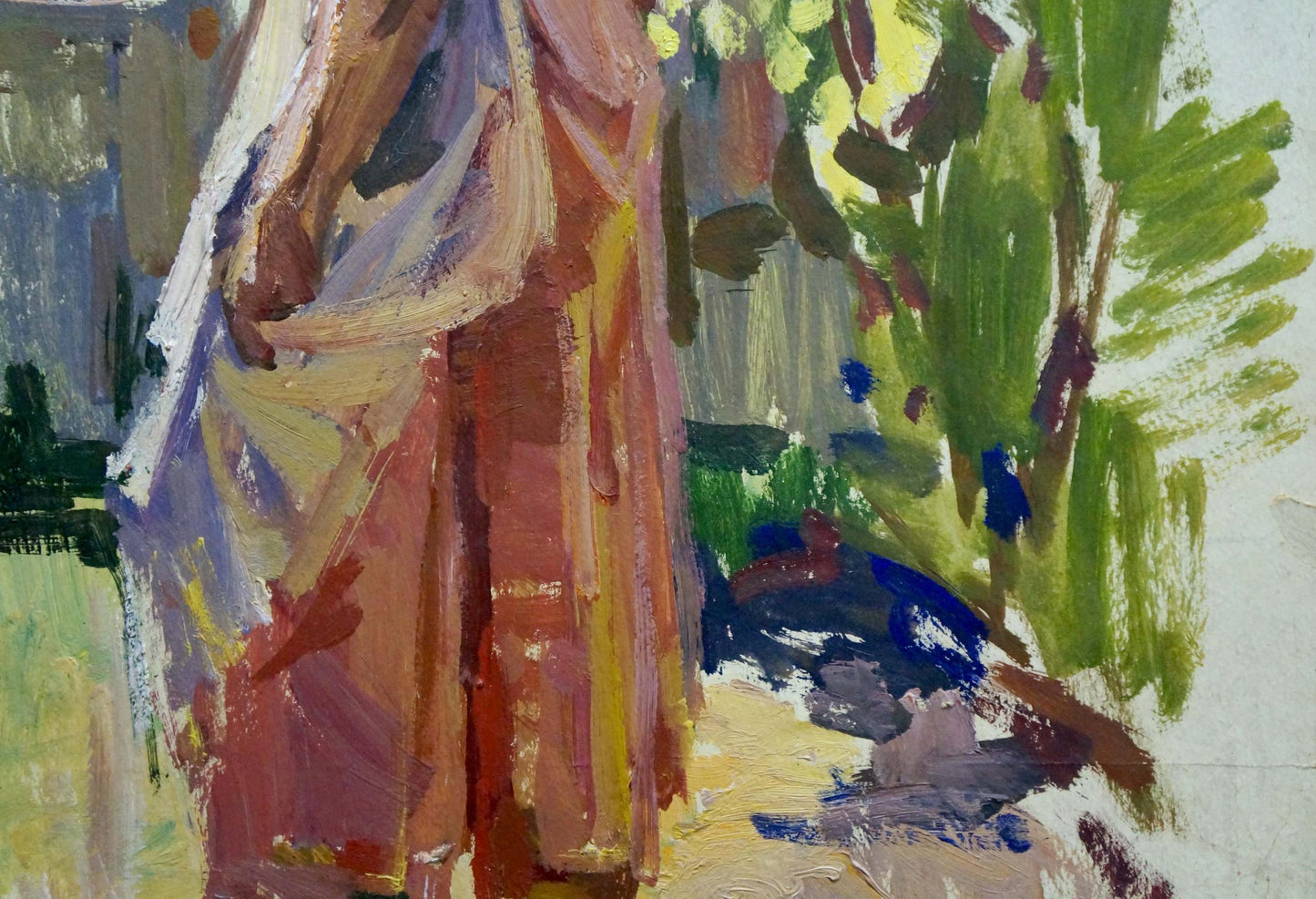 Vibrant impressionist oil portrait of woman by Sukhorukikh Anatoly Ivanovich