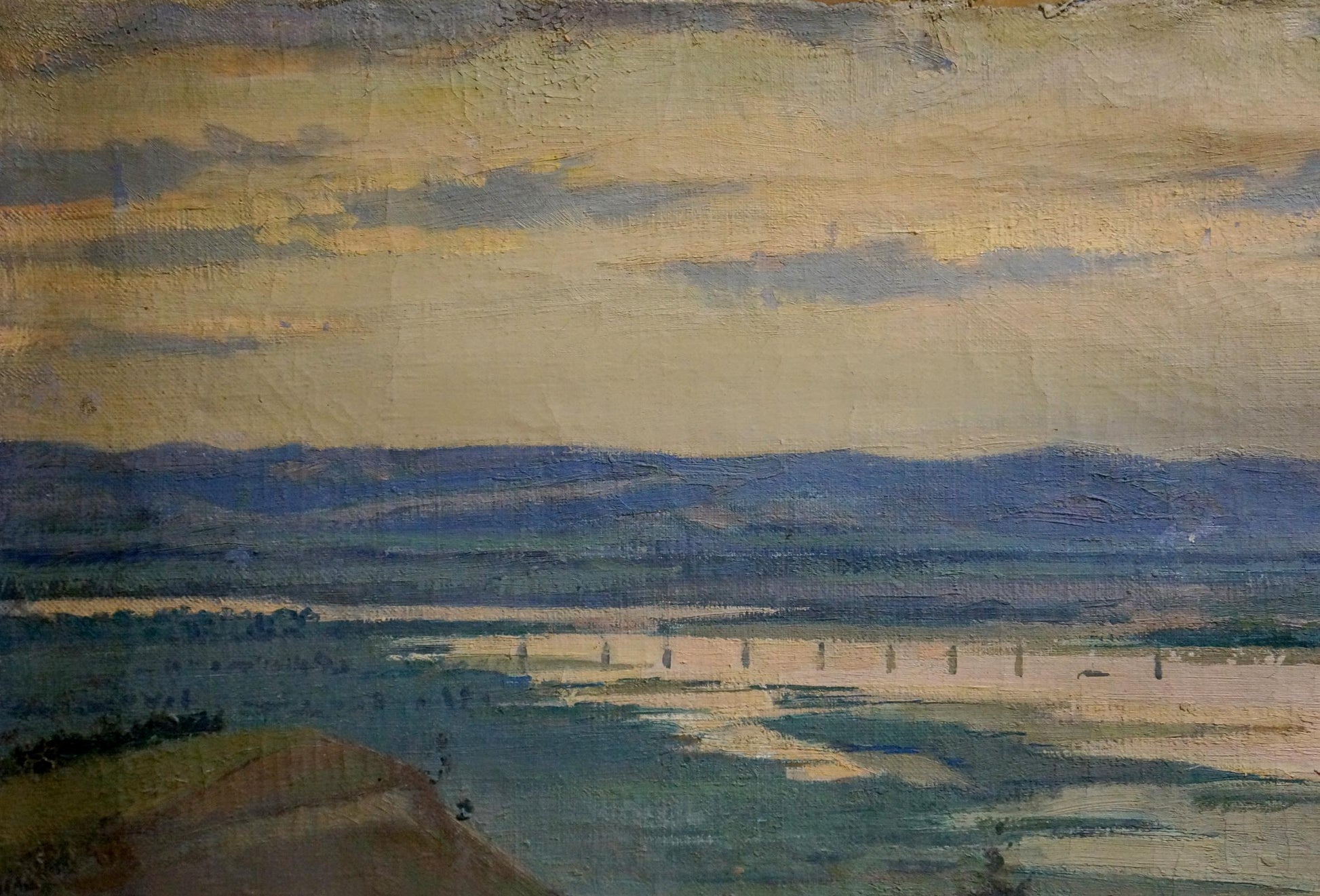 Serene impressionist evening landscape oil painting by Koshevoy Victor Ivanovich