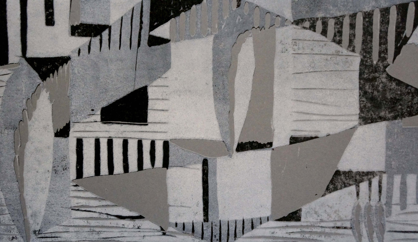 Abstract geometric painting Human thoughts by Albina Yaloz