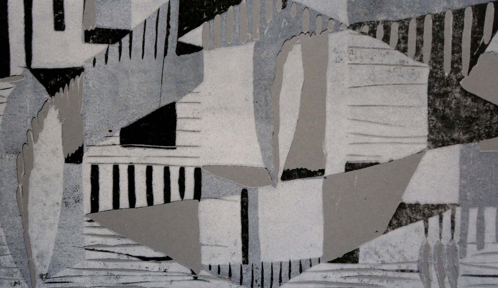Abstract geometric painting Human thoughts by Albina Yaloz