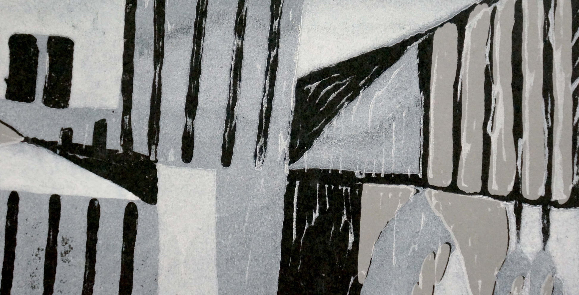 Abstract black and gray textured painting Human thoughts by Albina Yaloz