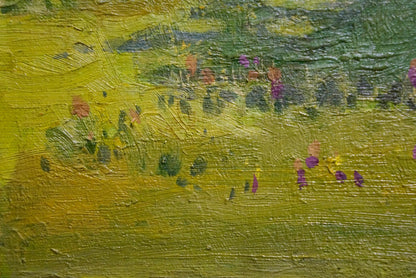 Oil painting Willow by Grigoryev Sergey Alekseevich: vibrant yellow field with purple green strokes