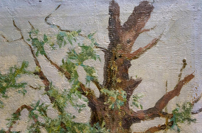 Oil painting of gnarled tree trunk by Willow Grigoryev Sergey Alekseevich
