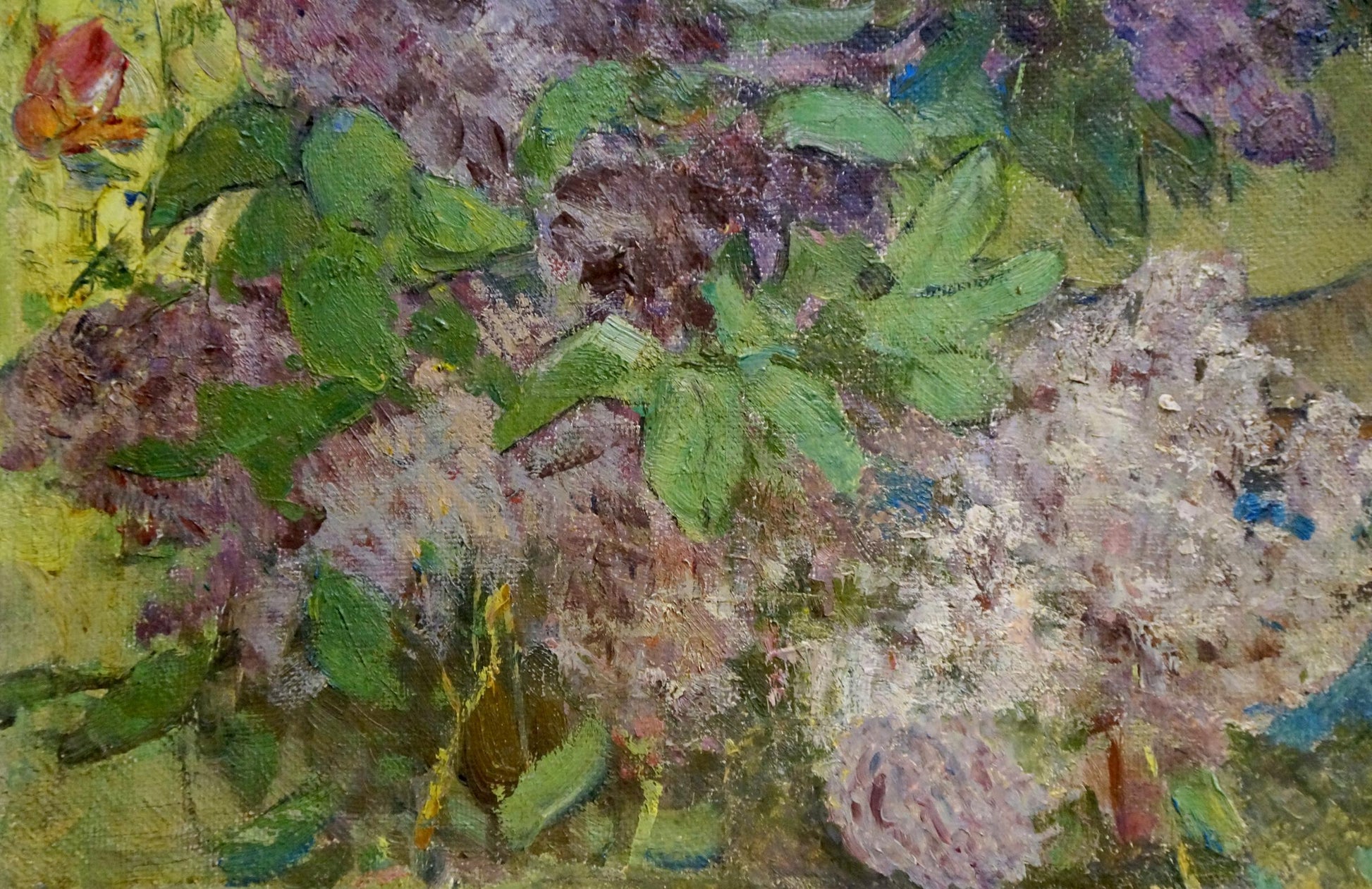 Oil painting Lilac by Vol’shteyn Moisey L’vovich, purple pink blossoms