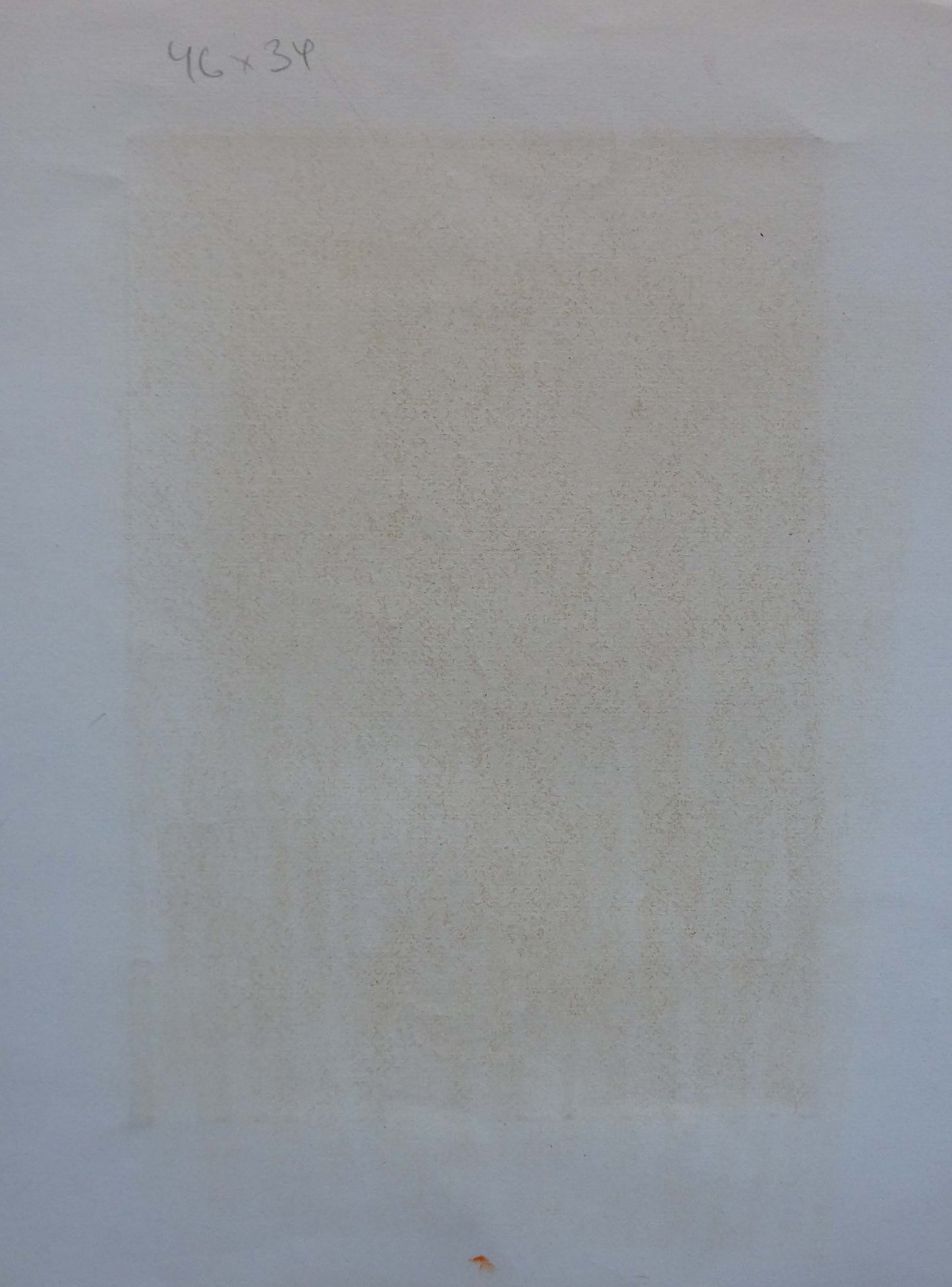 Back of Abstract painting Portrait of a female figure Albina Yaloz on beige textured paper