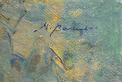 Textured oil painting Lilac by Vol’shteyn Moisey L’vovich in green, blue, yellow