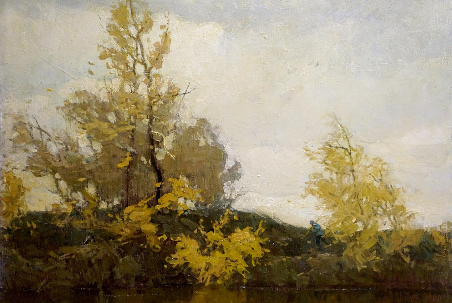 Impressionistic oil painting of autumn trees by Filbert Aleksandr Aleksandrovich