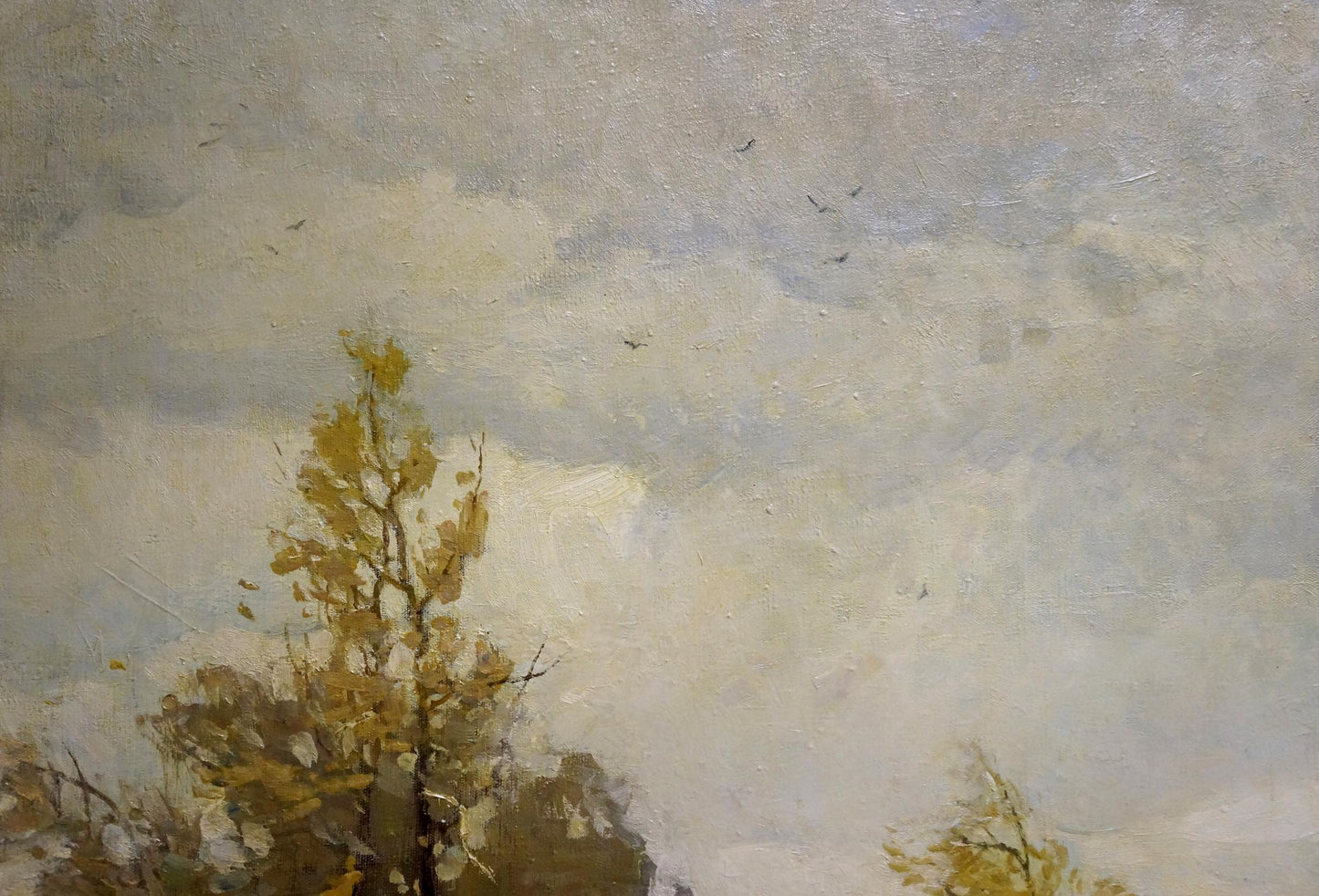 Oil painting Breath of Autumn by Filbert Aleksandr Aleksandrovich: solitary tree with golden leaves
