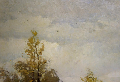 Oil painting Breath of Autumn by Filbert Aleksandr Aleksandrovich: solitary tree with golden leaves