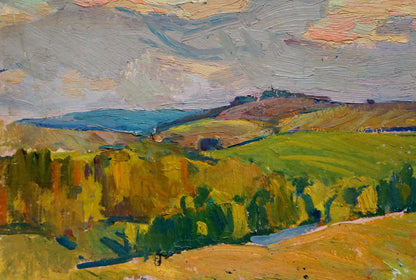 Oil painting The road to the city by Shepetovsky Vitaly Yakovlevich