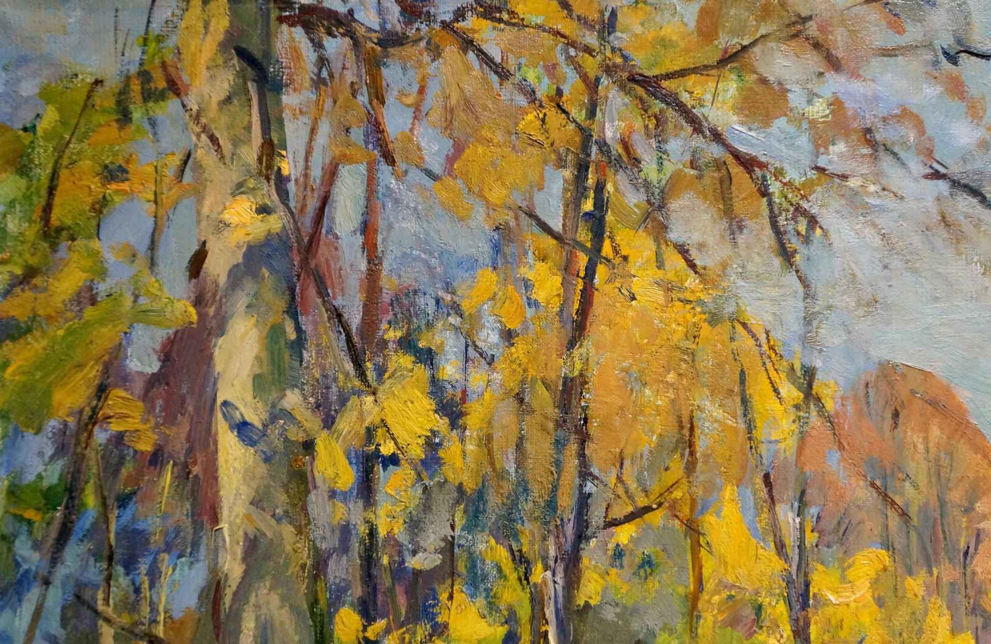 Vibrant impressionist oil painting Autumn Park by Tartakovsky Isaac Iosifovich