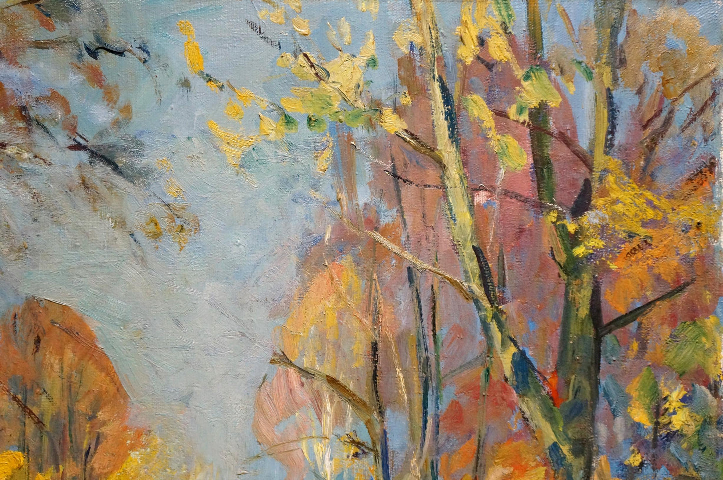 Vibrant impressionist oil painting Autumn Park by Tartakovsky Isaac Iosifovich