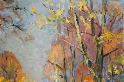 Vibrant impressionist oil painting Autumn Park by Tartakovsky Isaac Iosifovich