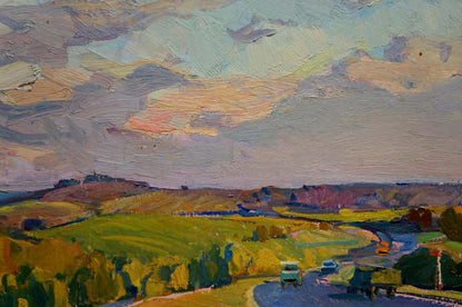 Oil painting The road to the city by Shepetovsky Vitaly Yakovlevich