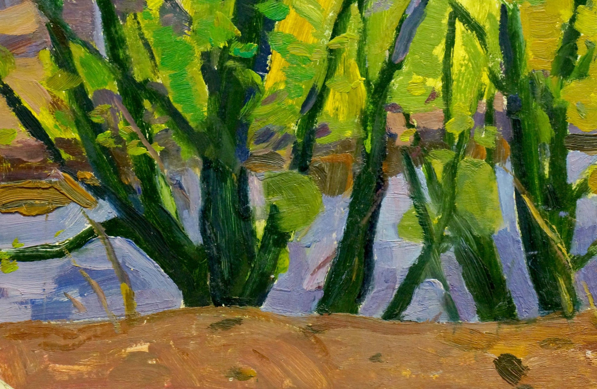 Impressionistic oil painting of river near forest by Scriabin Petr Dmitrievich