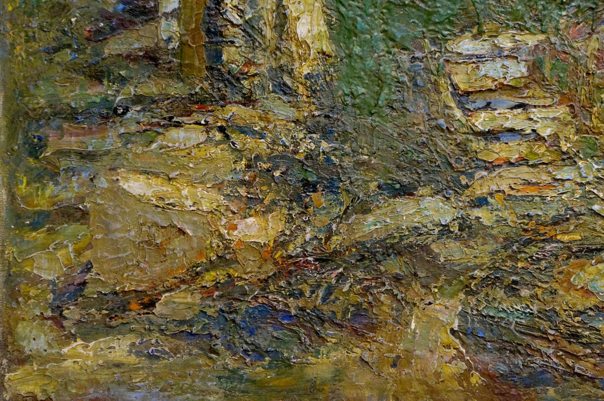 Oil painting Old C. by Karelin Vyacheslav, textured impasto greens