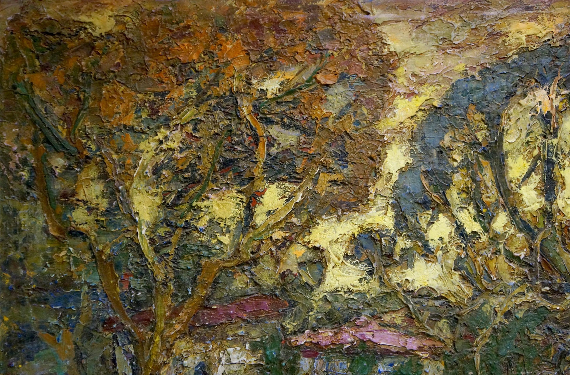 Textured oil painting of Old C. forest by Karelin Vyacheslav