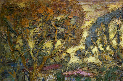 Textured oil painting of Old C. forest by Karelin Vyacheslav