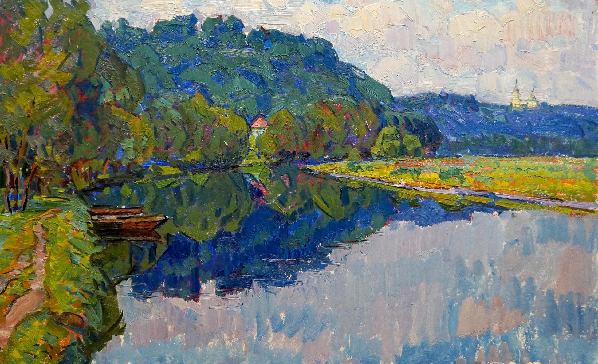 Vibrant impressionist oil landscape by Chegodar Vasily Dmitrievich