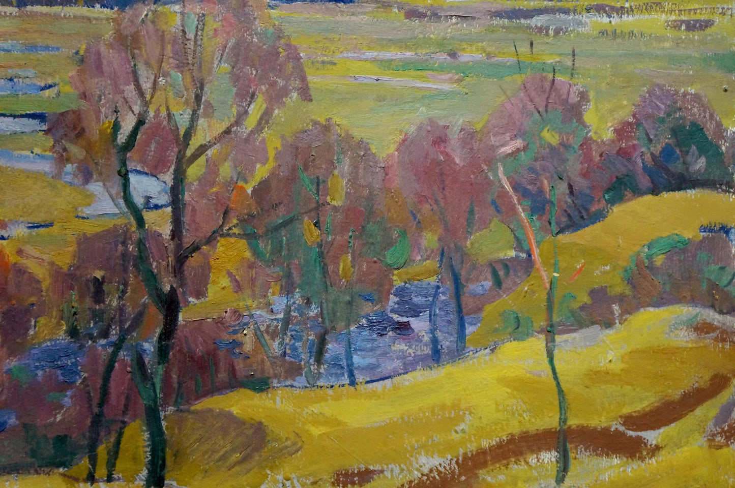 Oil painting Its a nasty day by Scriabin Petr Dmitrievich vibrant landscape