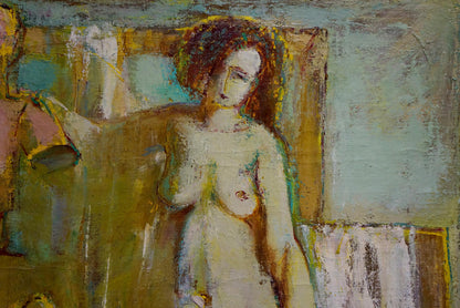 Abstract oil painting of female figure by Elena Shchekina