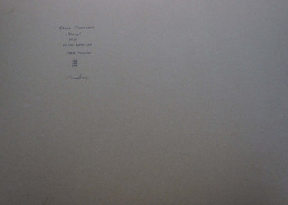 Handwritten inscription on back of Abstract oil painting Care Pitsykevych Eugene